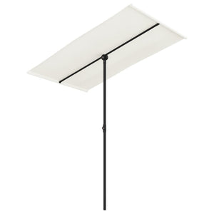 vidaXL Outdoor Parasol with Aluminium Pole 180x110 cm Sand White