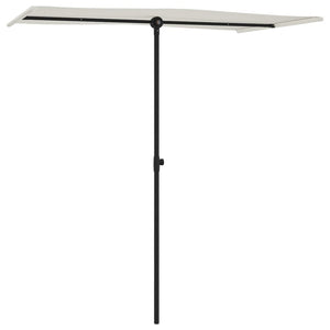 vidaXL Outdoor Parasol with Aluminium Pole 180x110 cm Sand White