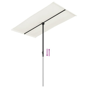 vidaXL Outdoor Parasol with Aluminium Pole 180x110 cm Sand White