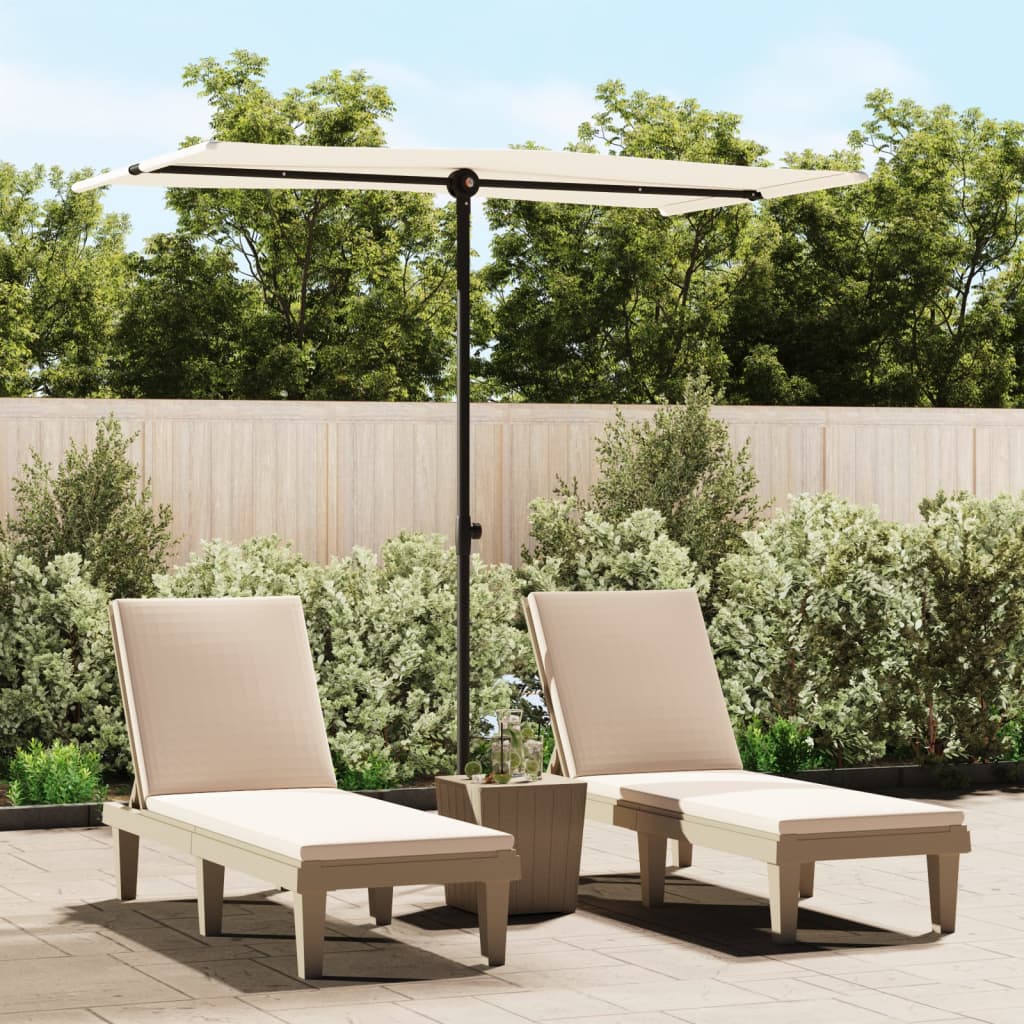 vidaXL Outdoor Parasol with Aluminium Pole 180x110 cm Sand White