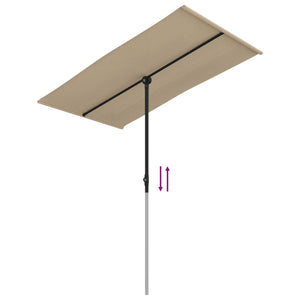 vidaXL Outdoor Parasol with Aluminium Pole 180x110 cm Taupe