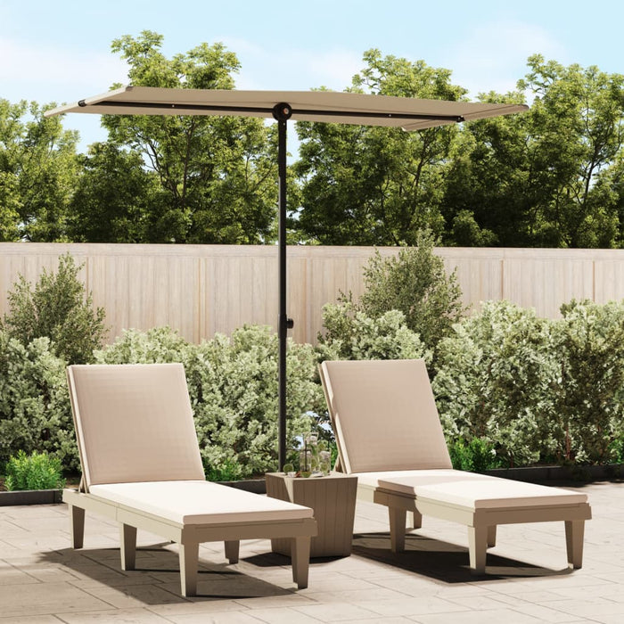 vidaXL Outdoor Parasol with Aluminium Pole 180x110 cm Taupe