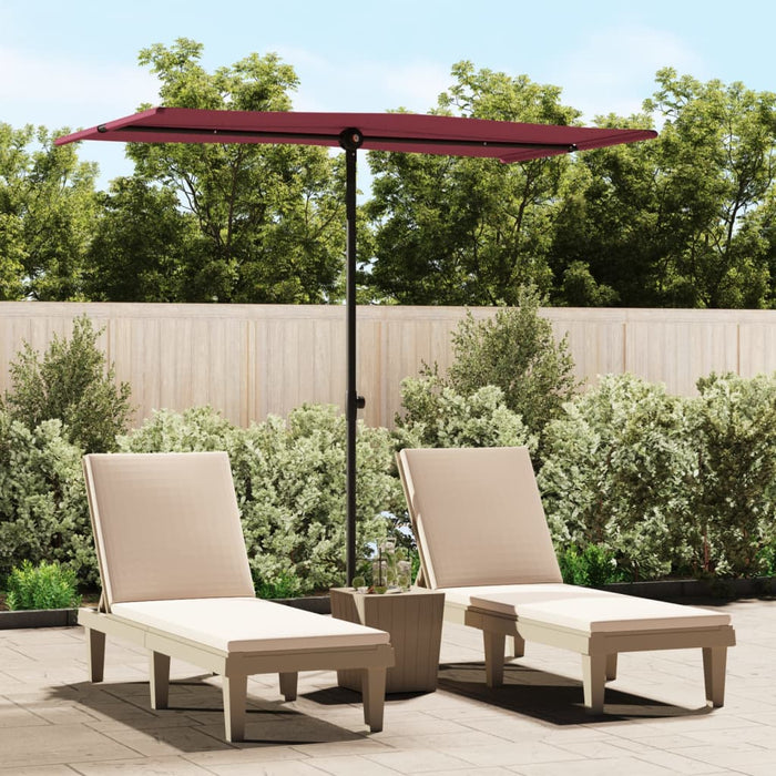 vidaXL Outdoor Parasol with Aluminium Pole 180x110 cm Bordeaux Red