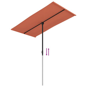 vidaXL Outdoor Parasol with Aluminium Pole 180x110 cm Terracotta