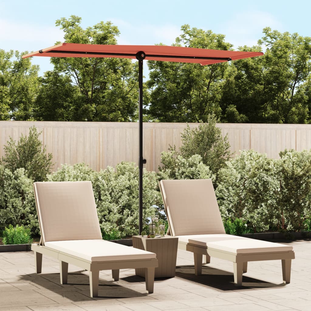 vidaXL Outdoor Parasol with Aluminium Pole 180x110 cm Terracotta