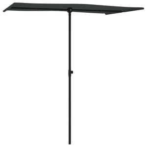 vidaXL Outdoor Parasol with Aluminium Pole 180x110 cm Black