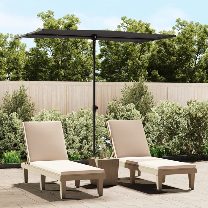 vidaXL Outdoor Parasol with Aluminium Pole 180x110 cm Black