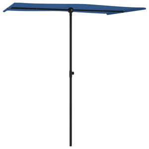 vidaXL Outdoor Parasol with Aluminium Pole 180x110 cm Azure Blue