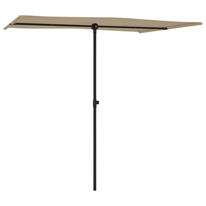 vidaXL Garden Parasol with Aluminium Pole 2x1.5 m Taupe