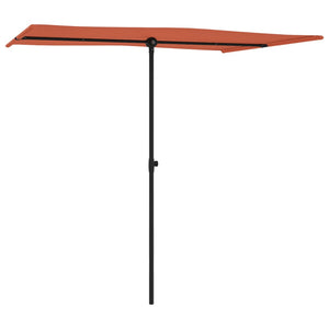 vidaXL Outdoor Parasol with Aluminium Pole 2x1.5 m Terracotta