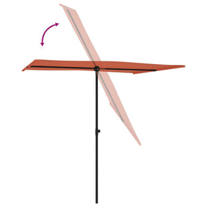 vidaXL Outdoor Parasol with Aluminium Pole 2x1.5 m Terracotta