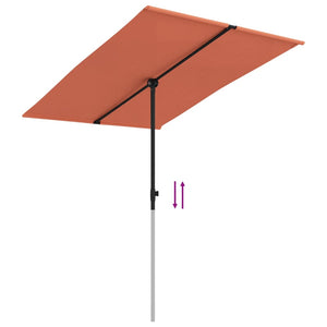 vidaXL Outdoor Parasol with Aluminium Pole 2x1.5 m Terracotta