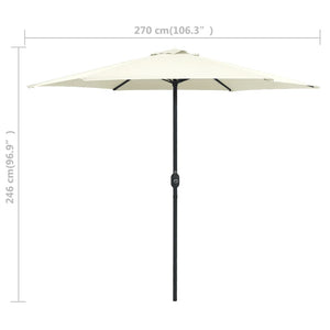 vidaXL Outdoor Parasol with Aluminium Pole 270x246 cm Sand White