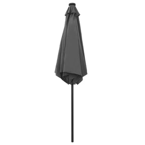 vidaXL Parasol with LED Lights and Aluminium Pole 270 cm Anthracite