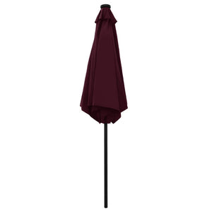 vidaXL Parasol with LED Lights and Aluminium Pole 270 cm Bordeaux Red