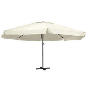 vidaXL Outdoor Parasol with Aluminium Pole 600 cm Sand White