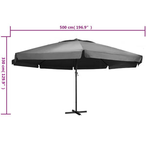 vidaXL Outdoor Parasol with Aluminium Pole 600 cm Anthracite