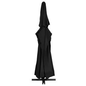 vidaXL Outdoor Parasol with Aluminium Pole 600 cm Black