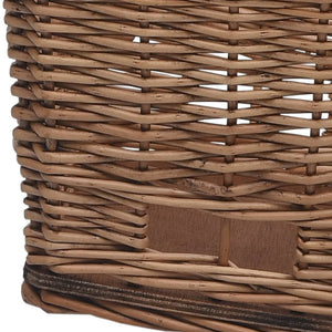 vidaXL Bike Rear Basket with Cover 55x31x36 cm Natural Willow