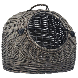 vidaXL Cat Transporter Grey 45x35x35 cm Natural Willow