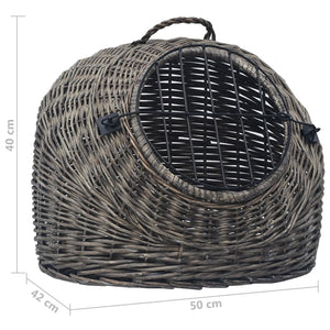 vidaXL Cat Transporter Grey 50x42x40 cm Natural Willow