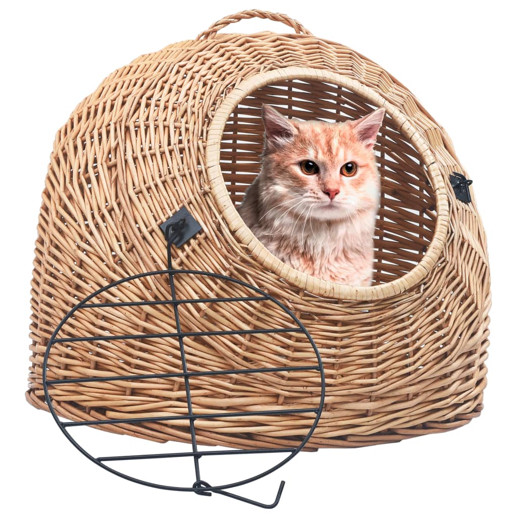 vidaXL Cat Transporter 50x42x40 cm Natural Willow