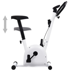 vidaXL Exercise Bike with Belt Resistance White