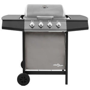 vidaXL Gas BBQ Grill with 4 Burners Black and Silver (FR/BE/IT/UK/NL only)