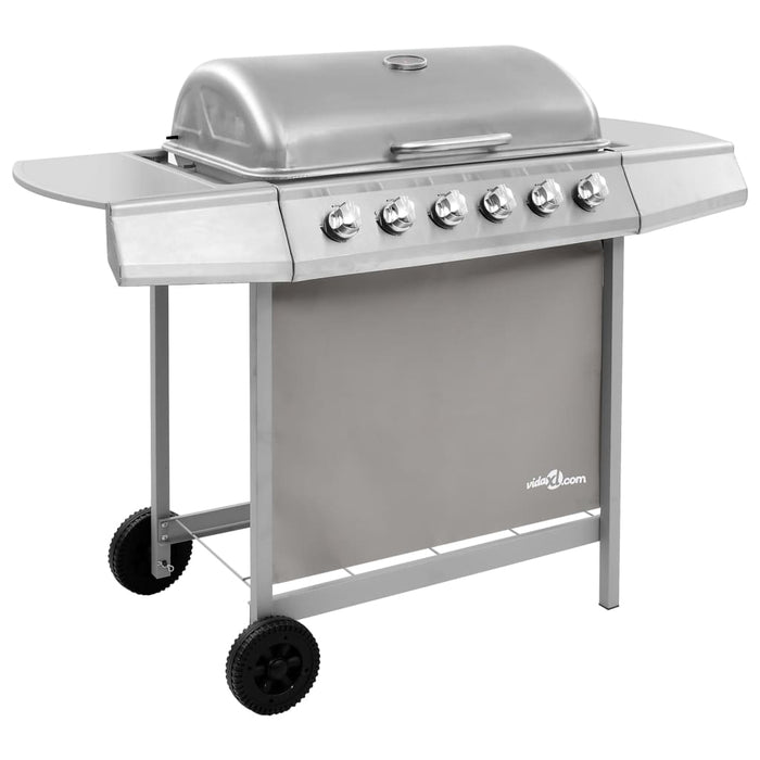 vidaXL Gas BBQ Grill with 6 Burners Silver (FR/BE/IT/UK/NL only)