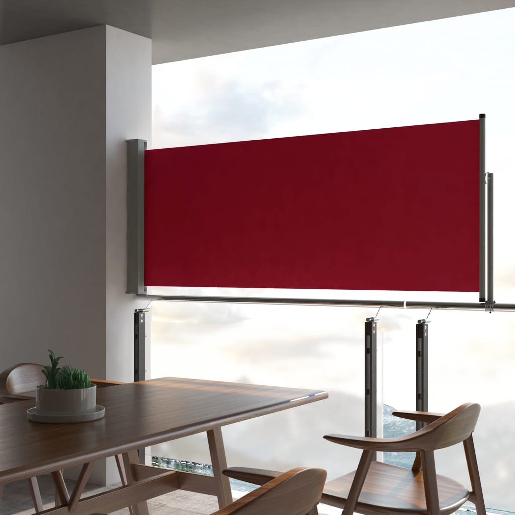 vidaXL Patio Retractable Side Awning 100x300 cm Red