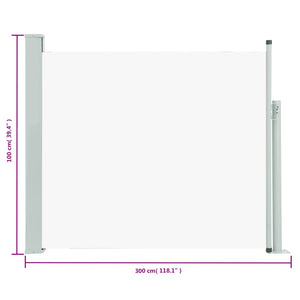 vidaXL Patio Retractable Side Awning 100x300 cm Cream