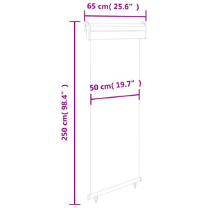 vidaXL Balcony Side Awning 65x250 cm Brown