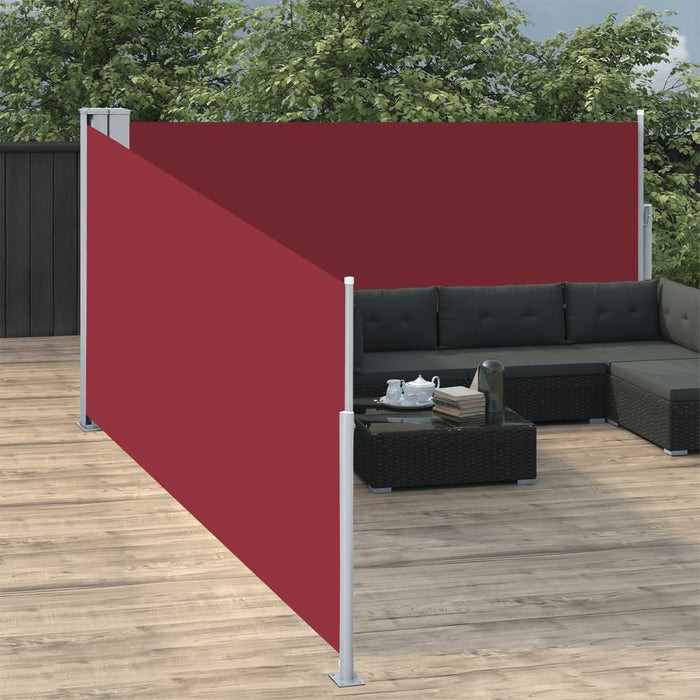 vidaXL Retractable Side Awning Red 100x1000 cm