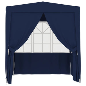 vidaXL Professional Party Tent with Side Walls 2.5x2.5 m Blue 90 g/m²