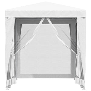 vidaXL Party Tent with 4 Mesh Sidewalls 2x2 m White