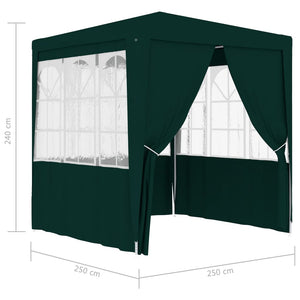 vidaXL Professional Party Tent with Side Walls 2.5x2.5 m Green 90 g/m²