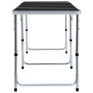 vidaXL Foldable Camping Table Grey Aluminium 240x60 cm