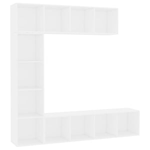 vidaXL 3 Piece Book/TV Cabinet Set White 180x30x180 cm