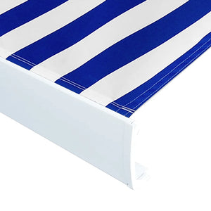 vidaXL Awning Top Sunshade Canvas Blue & White 400x300 cm