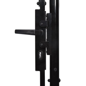 vidaXL Fence Gate Double Door with Spike Top Steel 3x2 m Black