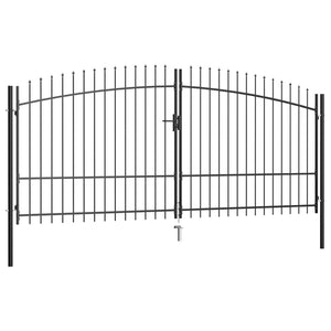 vidaXL Double Door Fence Gate with Spear Top 400x225 cm