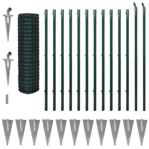 vidaXL Euro Fence Steel 25x1.7 m Green