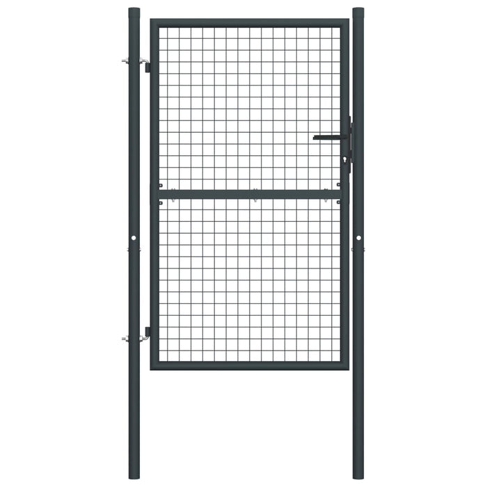 vidaXL Mesh Garden Gate Galvanised Steel 100x200 cm Grey