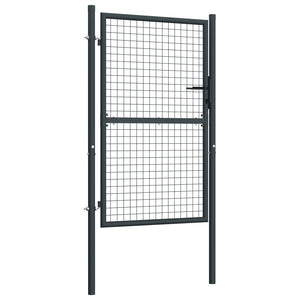 vidaXL Mesh Garden Gate Galvanised Steel 100x200 cm Grey