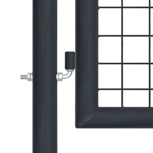 vidaXL Mesh Garden Gate Galvanised Steel 100x200 cm Grey