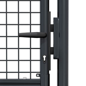 vidaXL Mesh Garden Gate Galvanised Steel 100x200 cm Grey