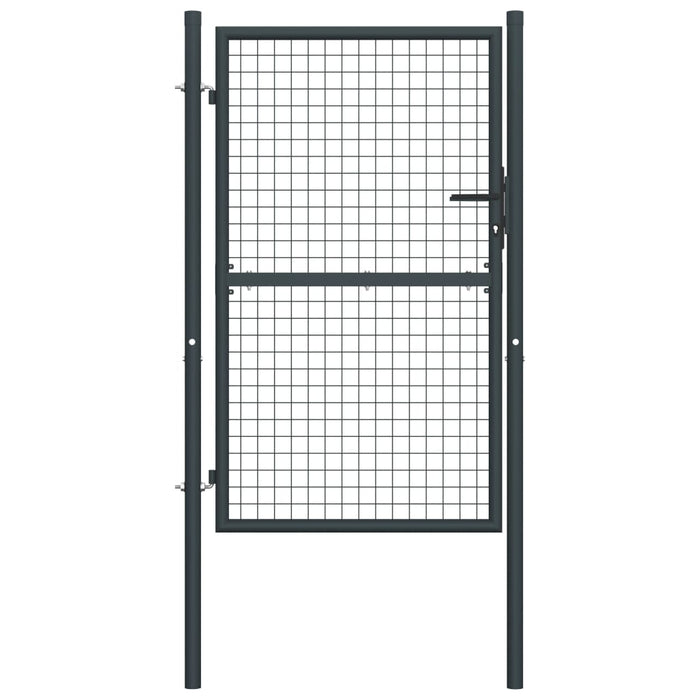 vidaXL Mesh Garden Gate Galvanised Steel 100x225 cm Grey