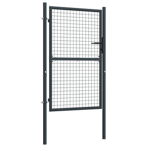 vidaXL Mesh Garden Gate Galvanised Steel 100x225 cm Grey