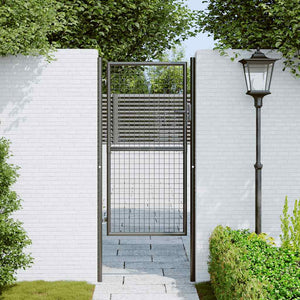 vidaXL Mesh Garden Gate Galvanised Steel 100x225 cm Grey