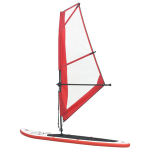 vidaXL Inflatable Stand Up Paddleboard with Sail Set Red and White